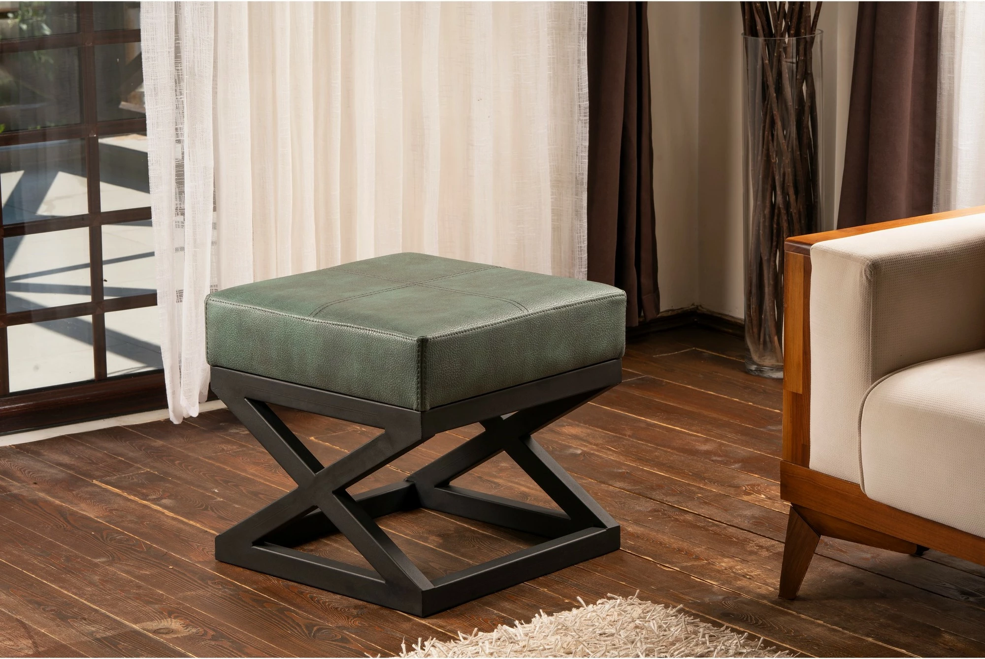 Puf Atelier del Sofa, ngjyrë e gjelbër, Krupa