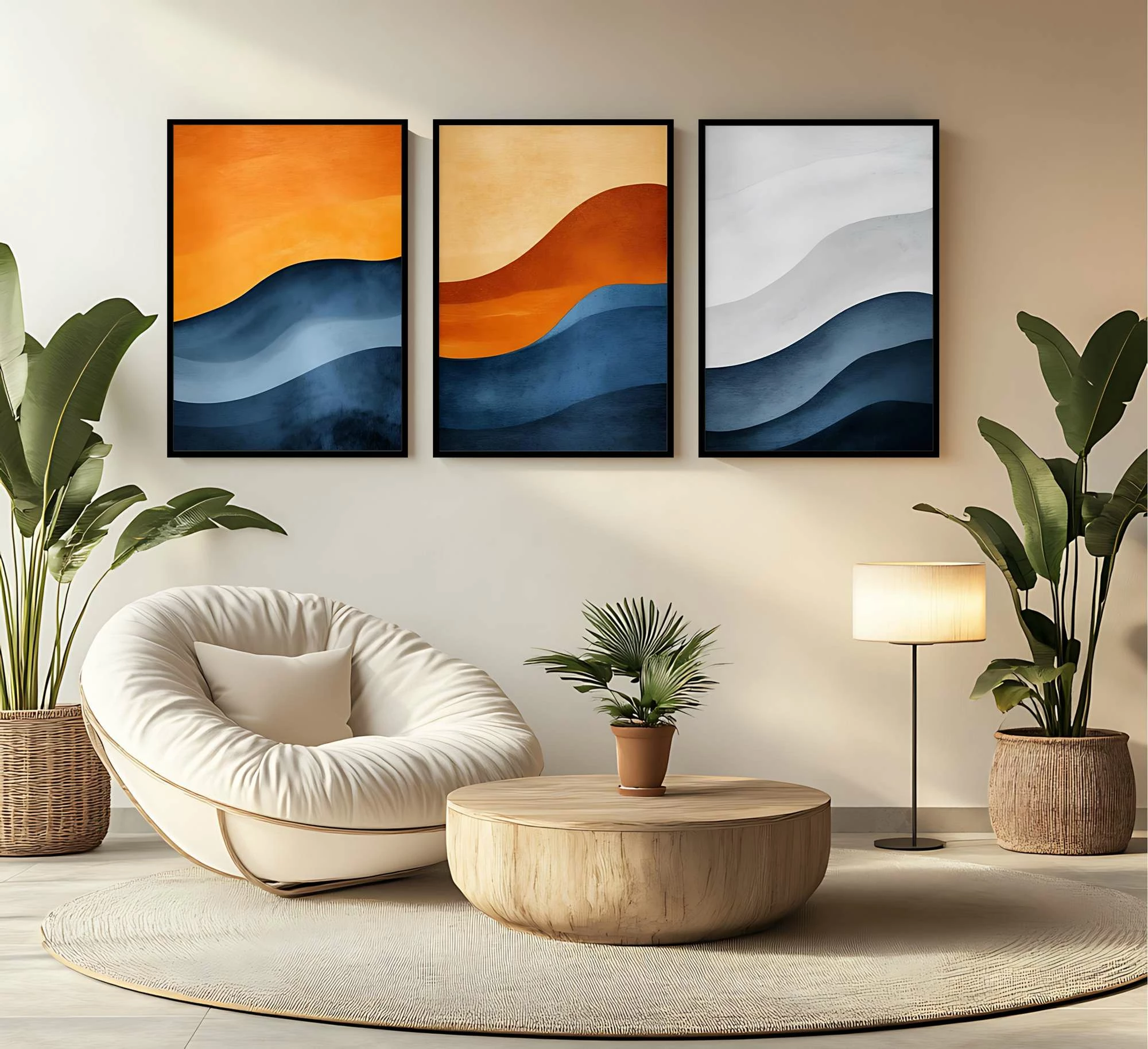 Pikturë dekorative me kornizë MDF (3 copë), Wallity, Mp3-00102, 50x70cm