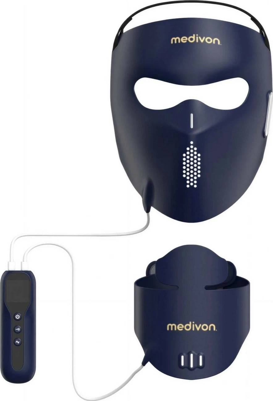 Maskë LED për terapi të dritës Medivon Lumi 3D Pro, me bateri 5000 mAh, blu
