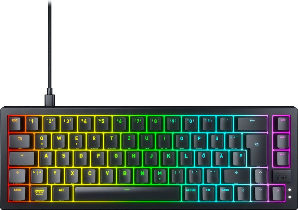 Tastierë Cherry K5V2, mekanike, RGB LED, 65%, e zezë