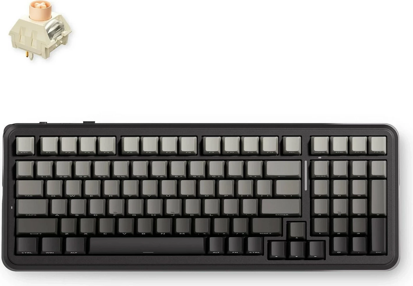 Tastierë gaming Mchose K99 V3, mekanike, 96%, RGB, wireless, gri-e zezë