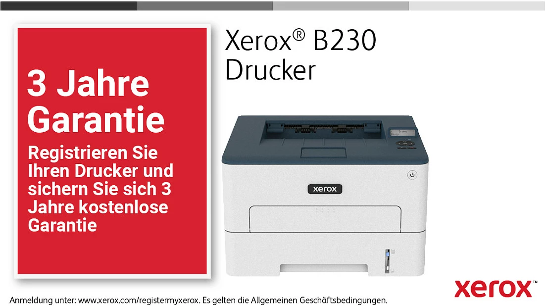 Printer lazer Xerox B230, Wi-Fi, duplex, 34ppm, bardhë/kaltër