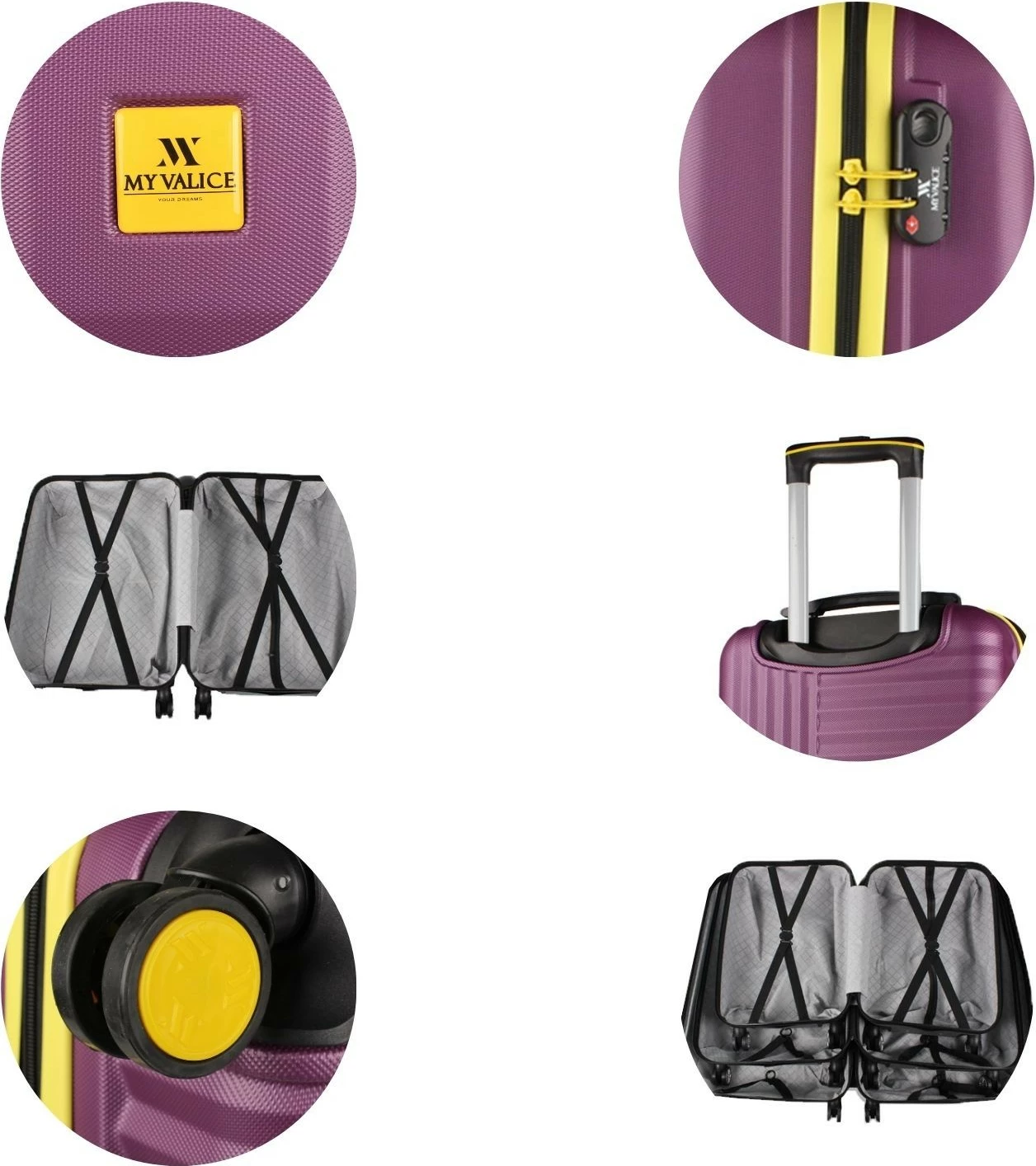Set valixhesh (2 copë), ngjyrë damson, Zoozie Bags, 8432