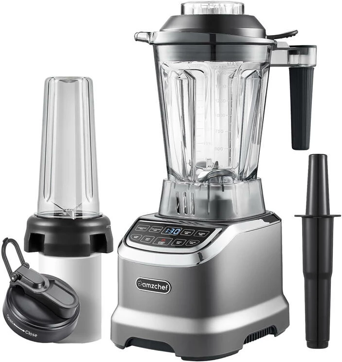 Blender kupë AMZCHEF ZM5003-GA, 1.85L, 1800W, Gri me bidon 600ml