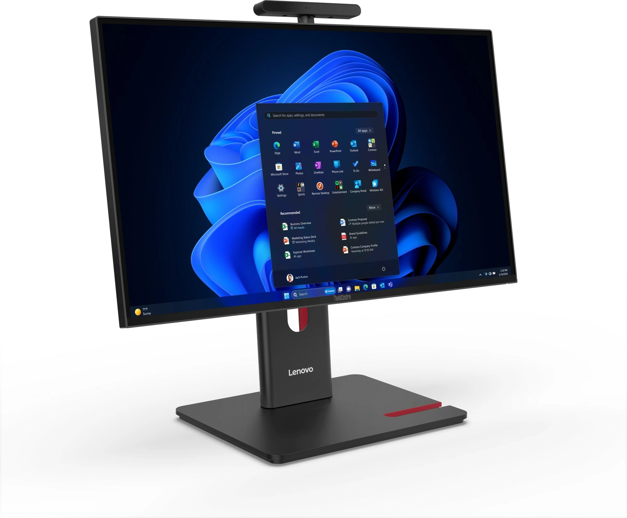 Kompjuter All-in-One Lenovo ThinkCentre u5 235 vPro ENT, 32GB RAM, 512GB SSD, 23.8 inç, FHD, Windows 11 Pro, zi