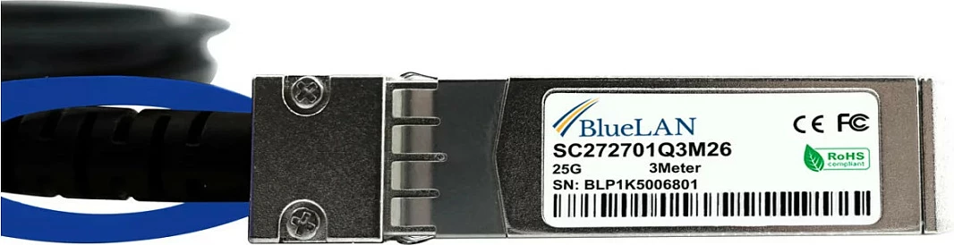 Kabllo DAC BlueOptics BlueLAN SC272701Q1M30, SFP28-SFP28, 1 m, 25 Gbit/s, e zezë