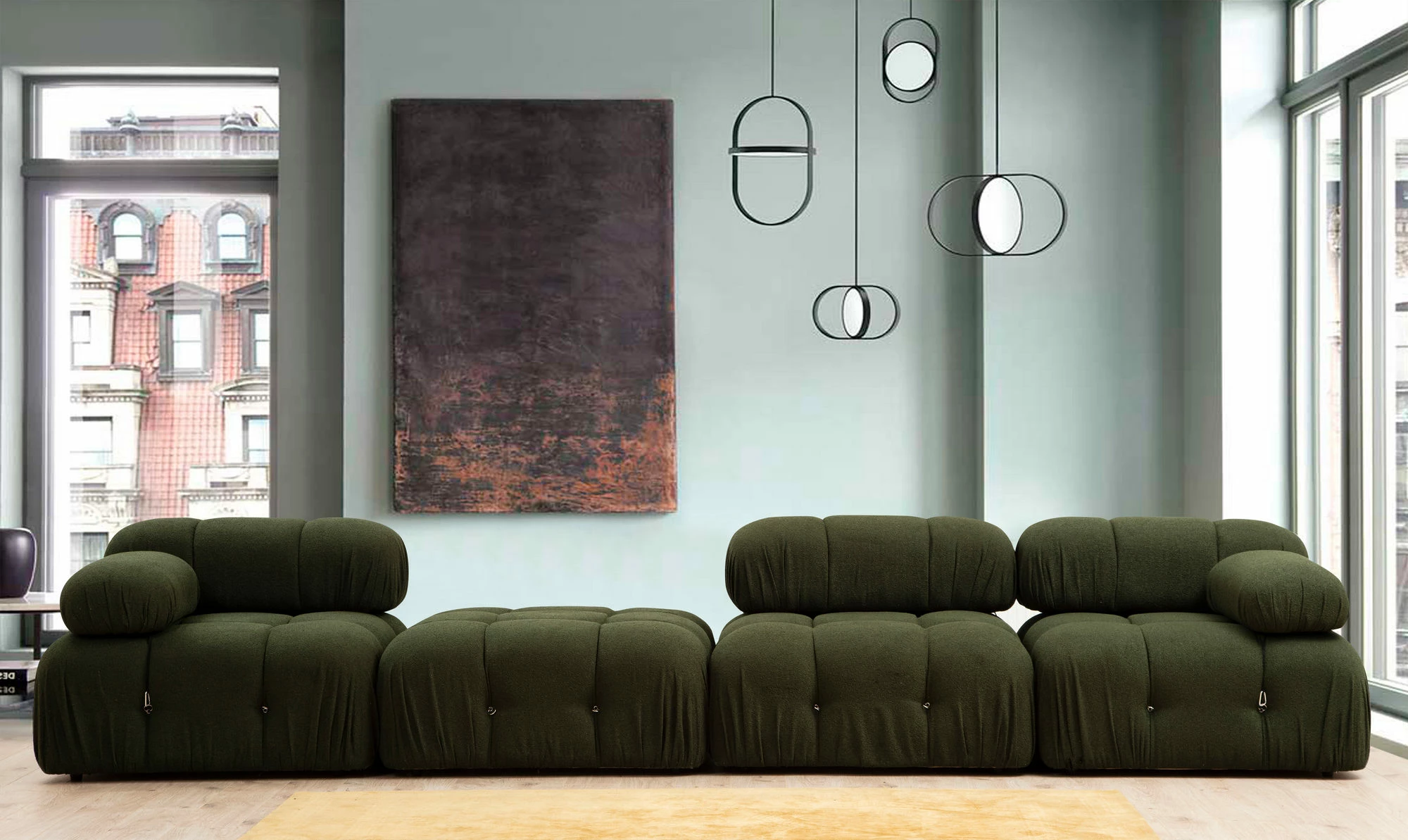 Këndare Atelier del Sofa, Bubble, e gjelbër, L1-O1-1R-PUF