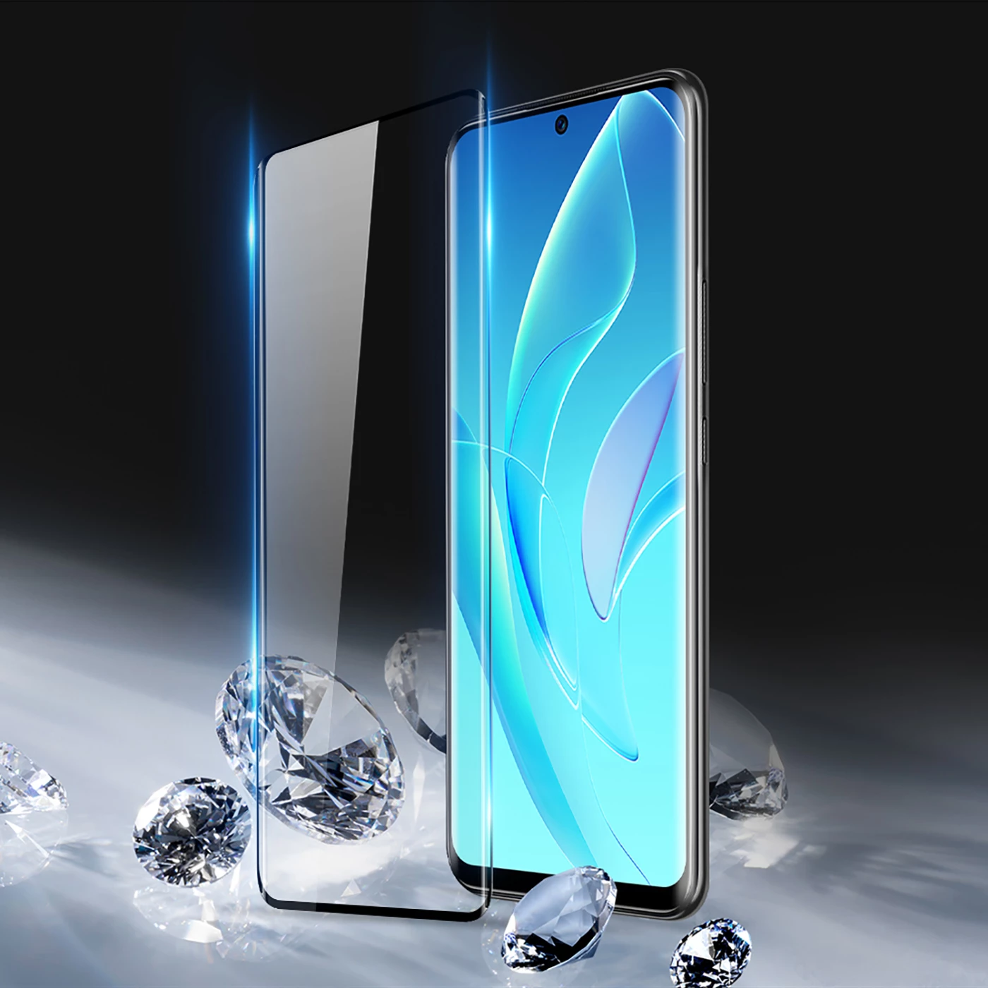 Xham i temperuar Dux Ducis Curved Glass për Honor 60 Pro, me kornizë të zezë