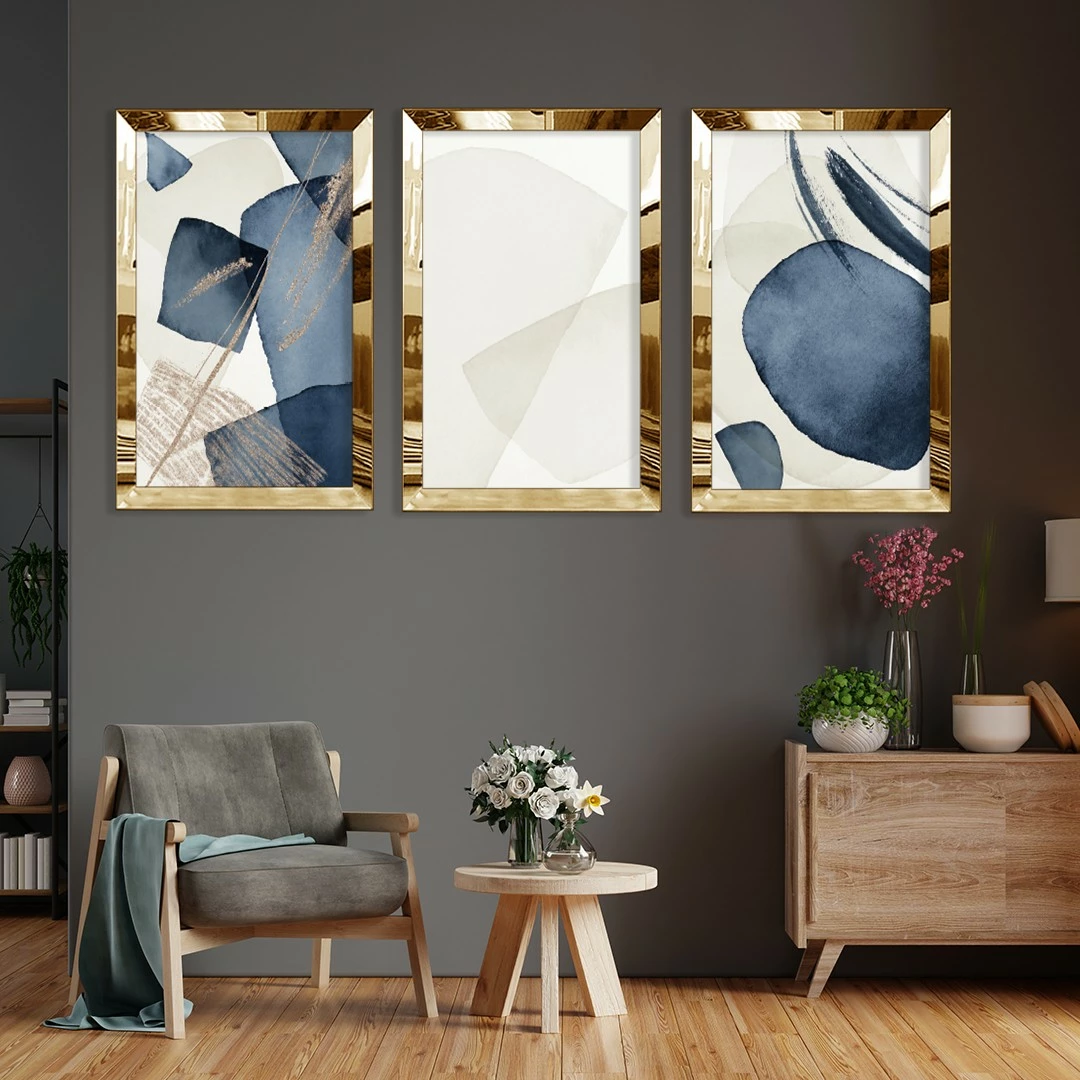 Pikturë dekorative MDF-Plexiglass (3 copë), Wallity, Huhu396, 30x40