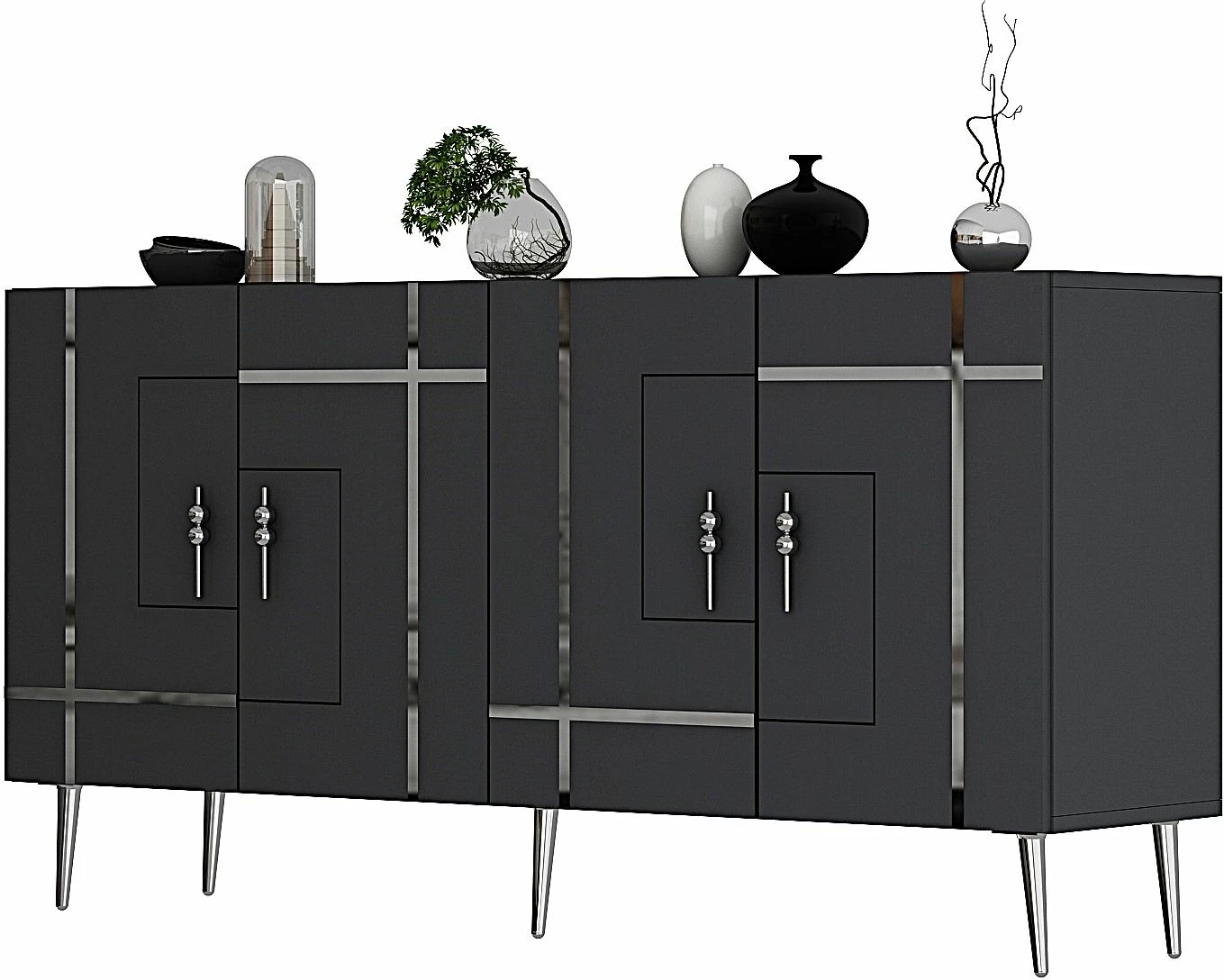 Konsol Skye Decor, Line KB150, antracit, argjend
