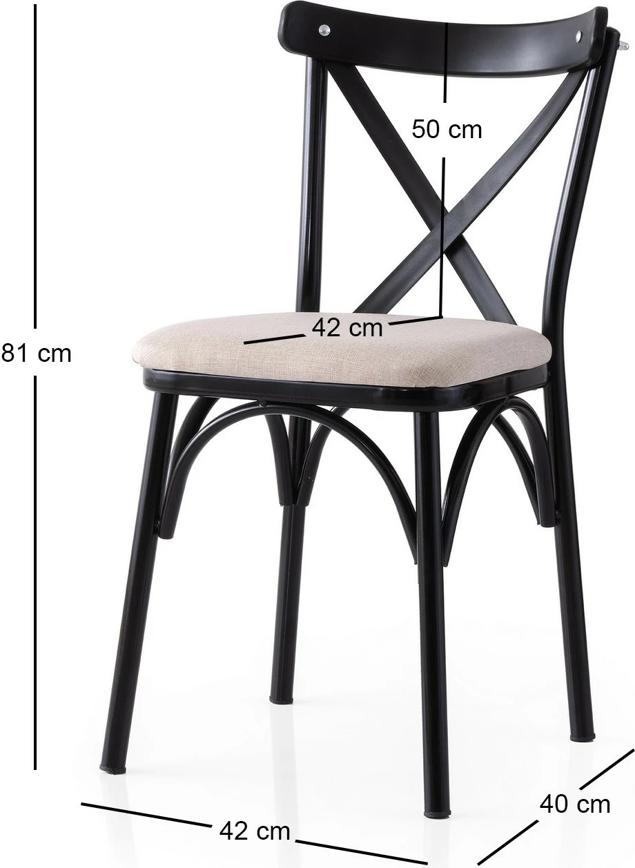 Set karrigesh (2 copë), Skye Decor, Ekol - 285 V2, ngjyrë e zezë dhe krem