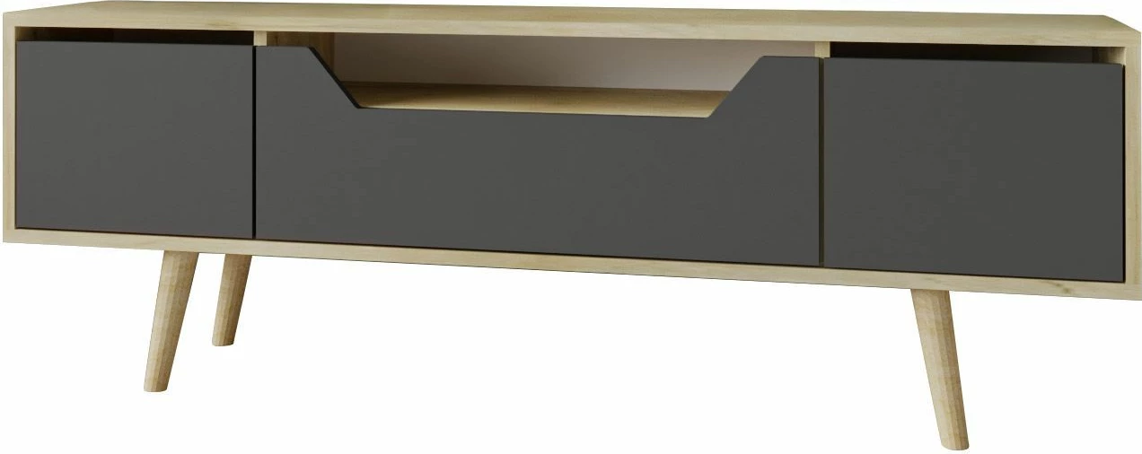 Komodë për TV, Skye Decor, Roma 150, ngjyrë lis safir dhe antracit