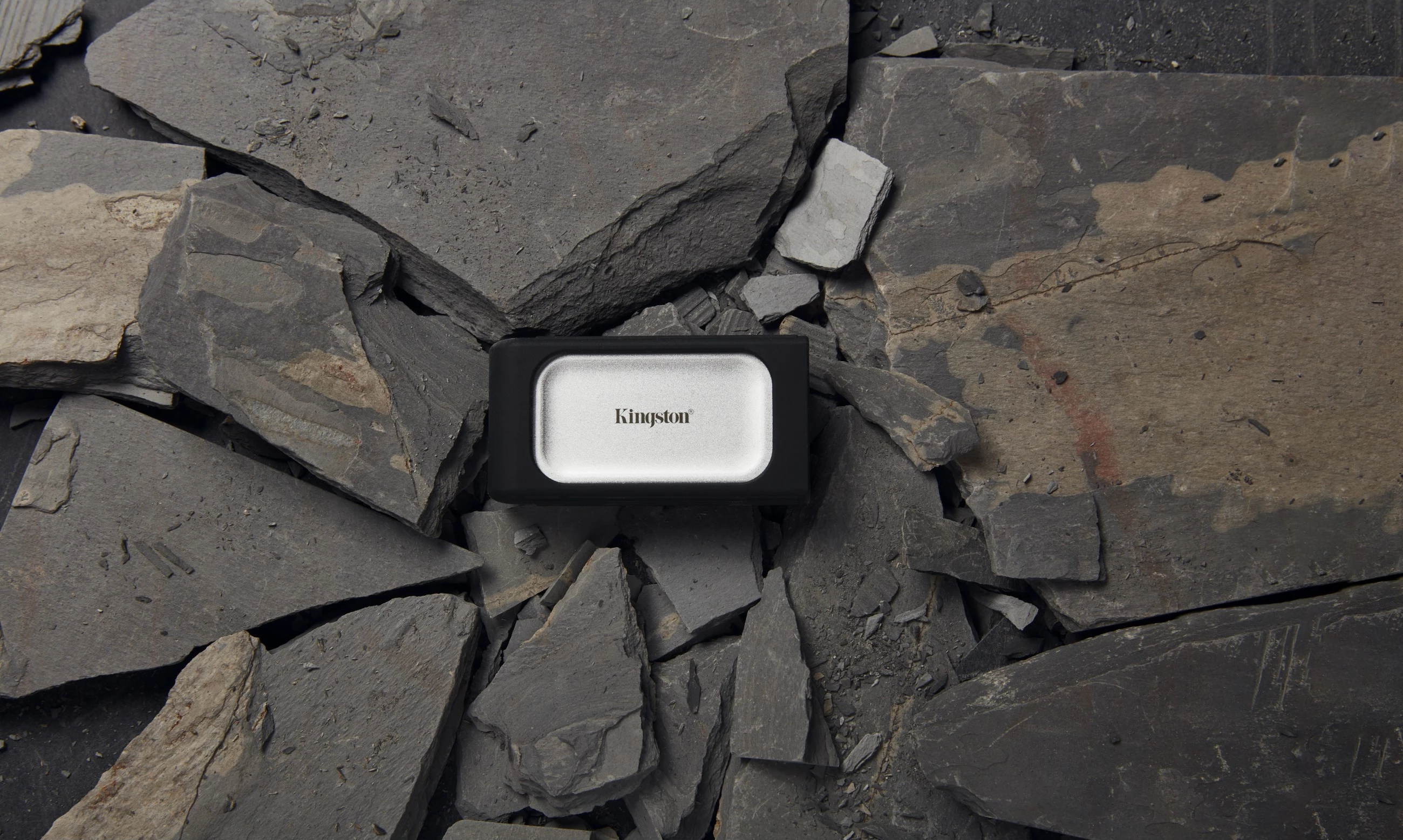 SSD portabël Kingston XS2000, 1 TB, USB Type-C, i zi, argjendtë