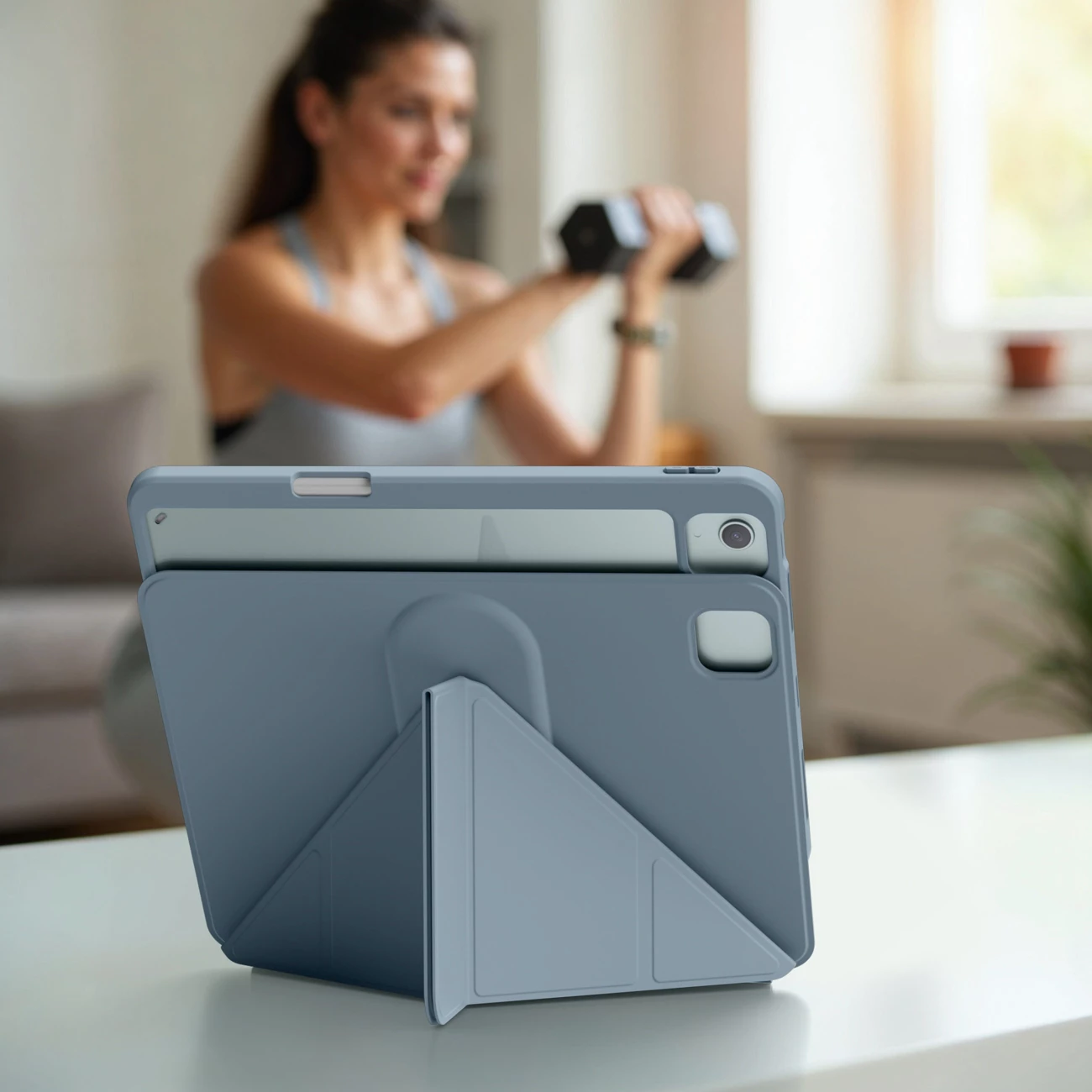 Mbështjellës tabletë AmazingThing Titan Pro Mag për iPad Air 11" M3/M2 & 10.9" (5 gjenerata) me qëndrim magnetik 720° dhe mbajtëse Apple Pencil, blu