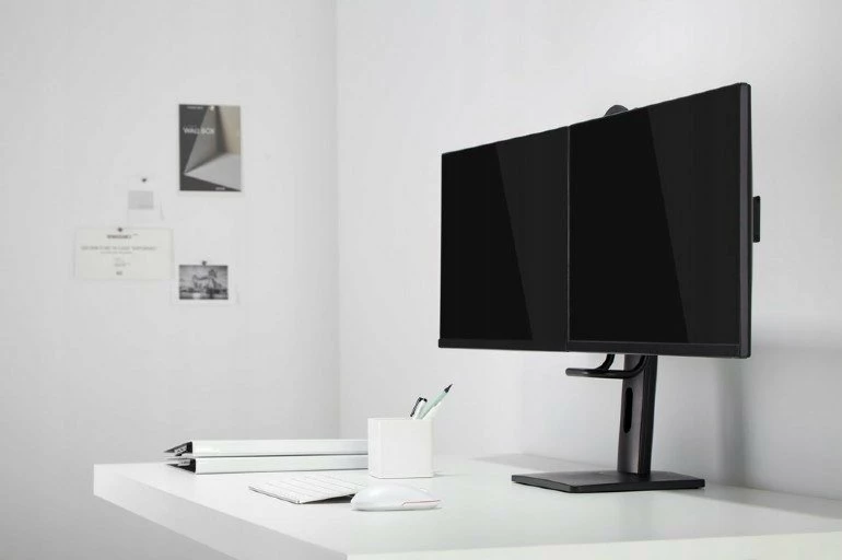 Mbajtës desktopi për 2 monitorë Gembird MS-D2-01 17"-27" VESA 75x75/100x100 max 6 kg, i zi