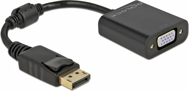 Adapter DisplayPort në VGA DeLOCK 0.15m i zi