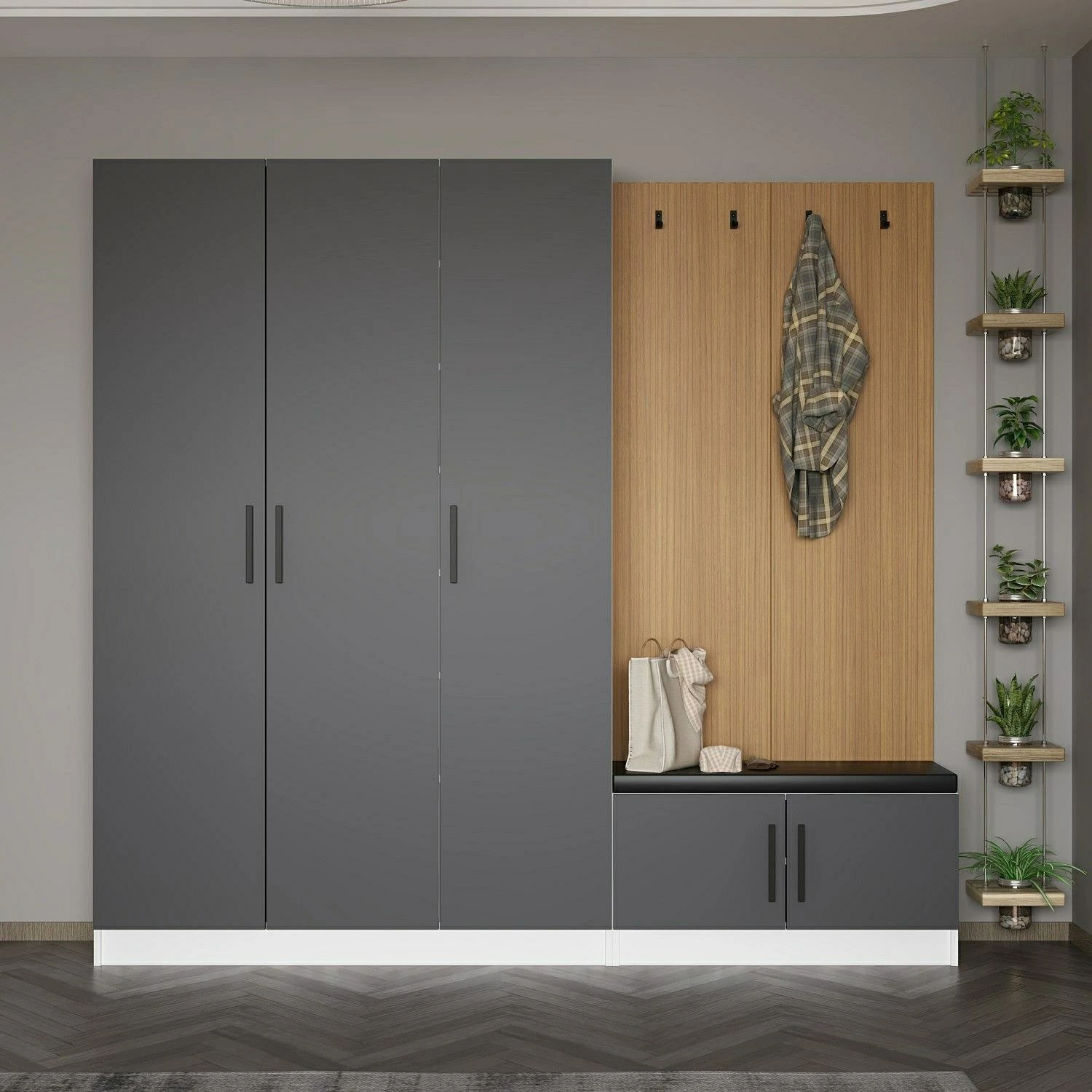 Stendë për korridor Skye Decor, Noah, anthracite, 225x210x35cm