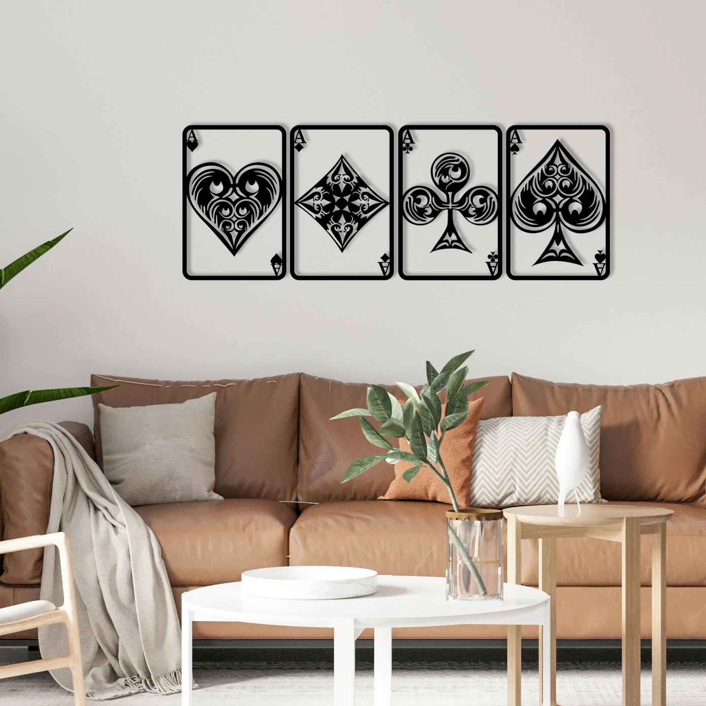 Aksesor dekorativ metalik për mur Wallity, Bedbin, ngjyrë e zezë, 110x40cm