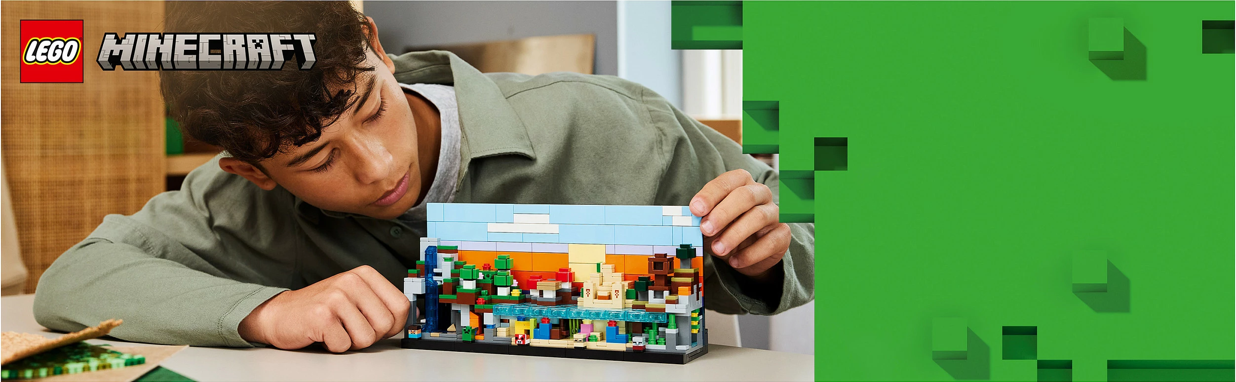Set ndërtimi LEGO Minecraft Mini Biomes 21589, 797 copë, 12+, shumëngjyrësh