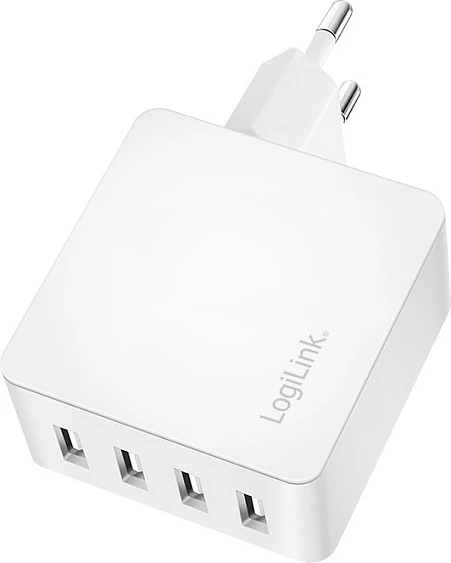 Karikues USB-A LogiLink 24W, 4-Port (4x USB-A), i bardhë