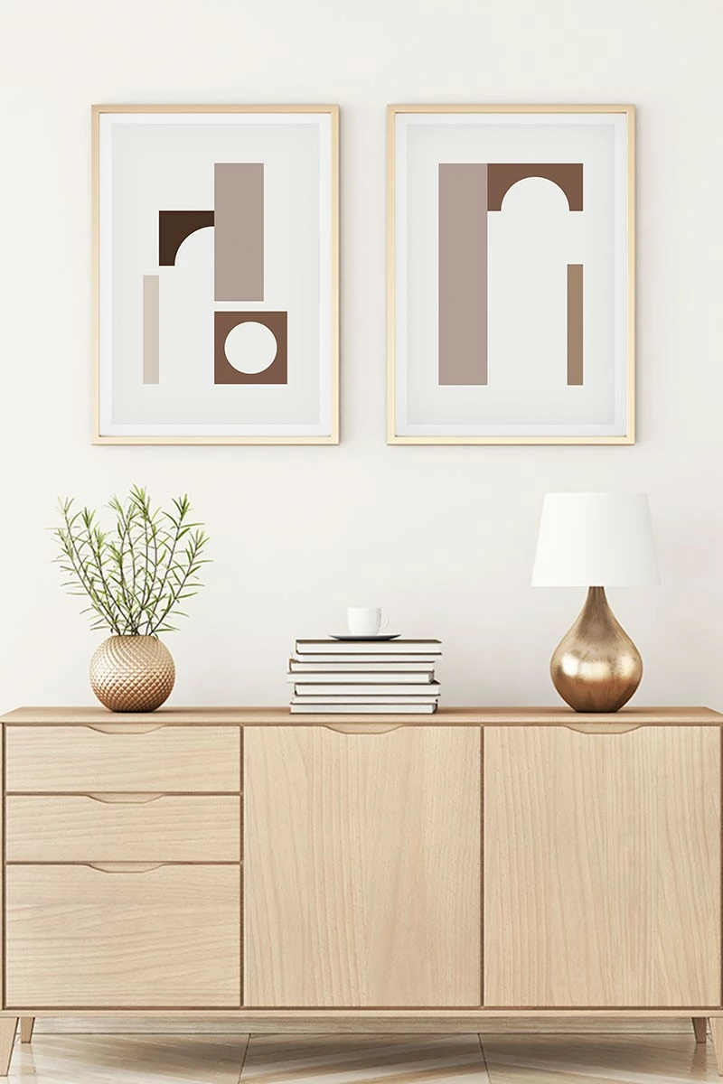 Pikturë dekorative me kornizë MDF (2 copë), Wallity, Huhu110, 30x40