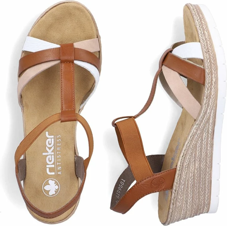 Sandale platforme femra Rieker 61995-81, kafe [Madhësia: 42]