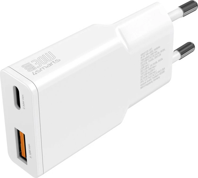 Karikues 4smarts PDPlug Duos Slim, 12 V, Bardhë
