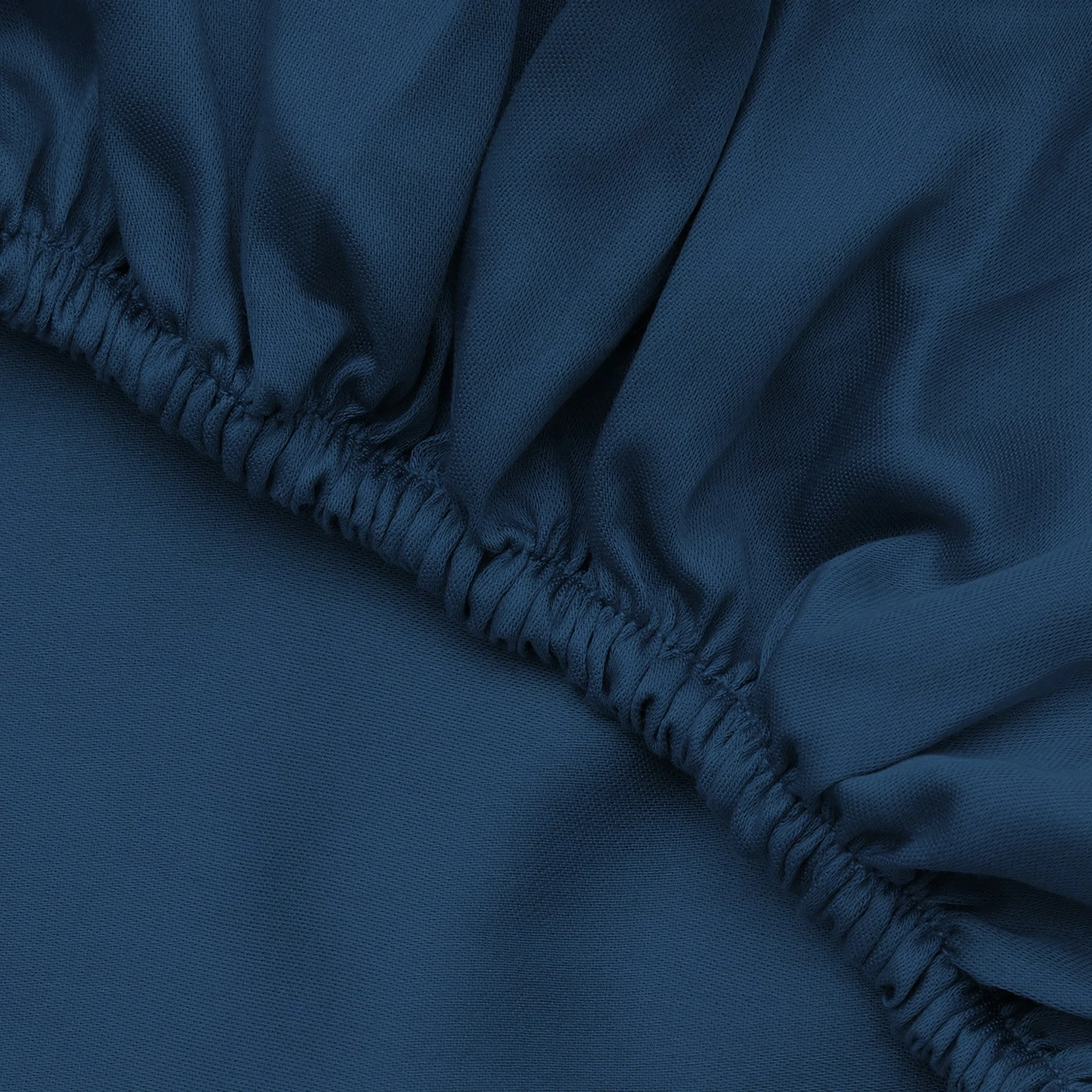 Çarçaf i vetëm fitted, saten, ngjyrë petrol blue, L'essentiel