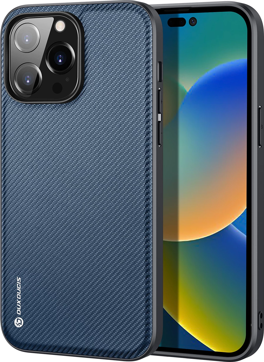 Mbështjellës Dux Ducis Fino për iPhone 14 Pro, najlon, kaltër