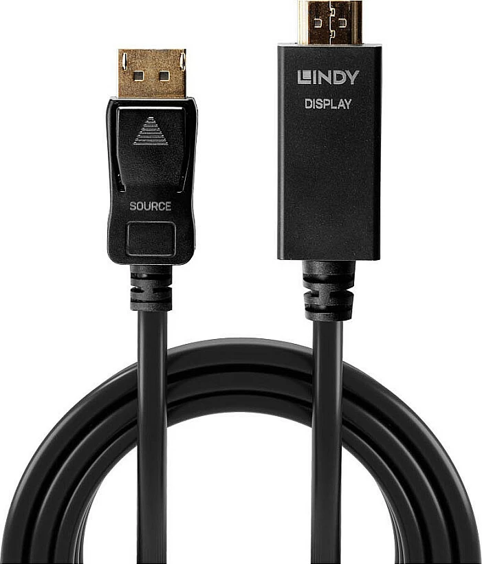 Kabl DisplayPort në HDMI Lindy 3m, 4K UHD, i zi