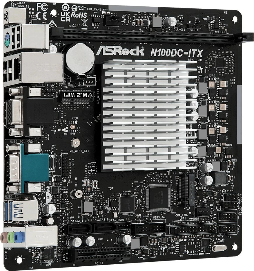 Pllakë amë ASRock N100DC-ITX, Intel N100, DDR4, mini ITX