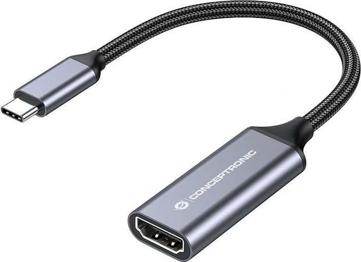 Adapter USB-C në HDMI Conceptronic, 4K 60Hz, kabllo 18 cm, gri