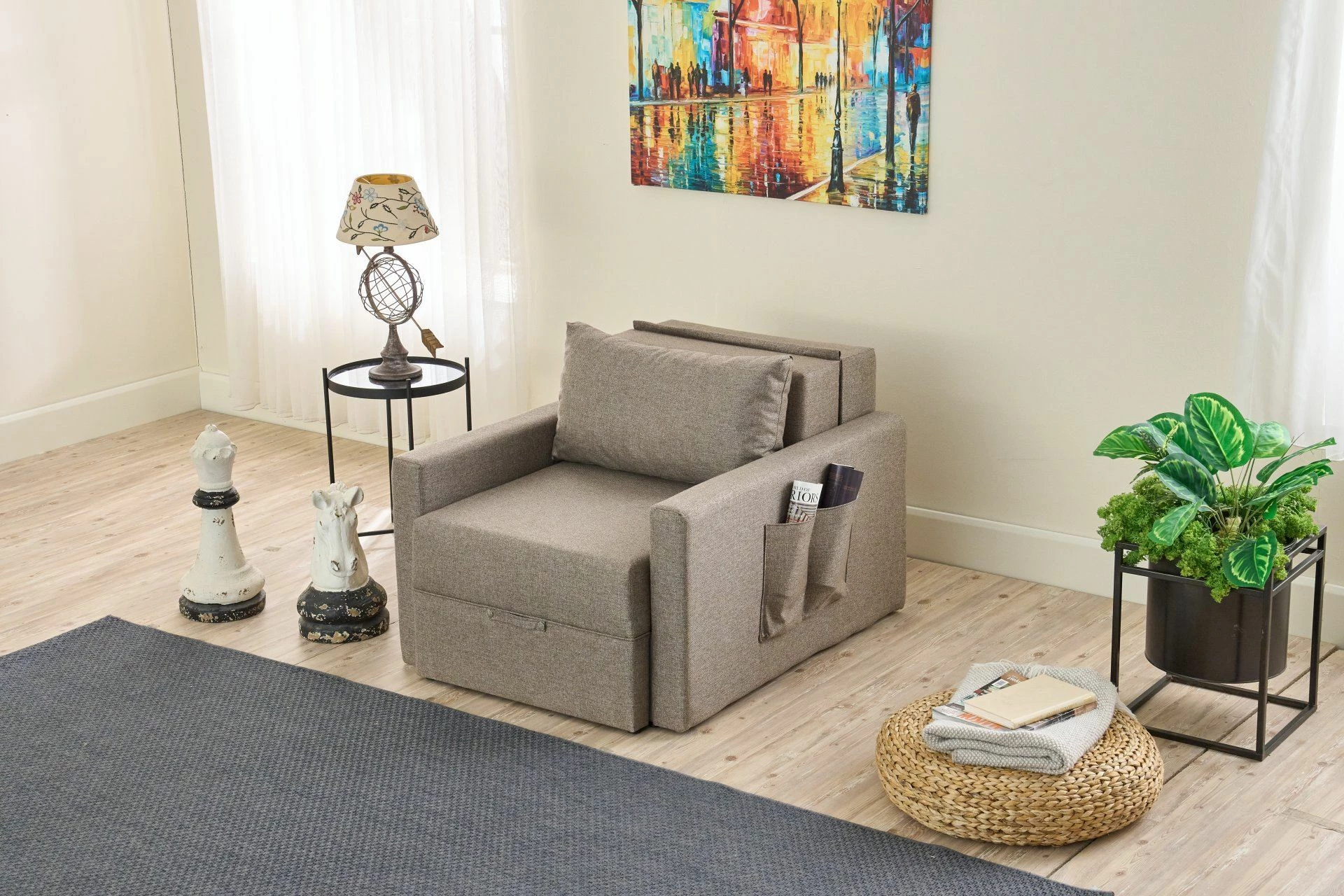 Krevat-karrige një vendi, ngjyrë kafe, Atelier del Sofa, Saros