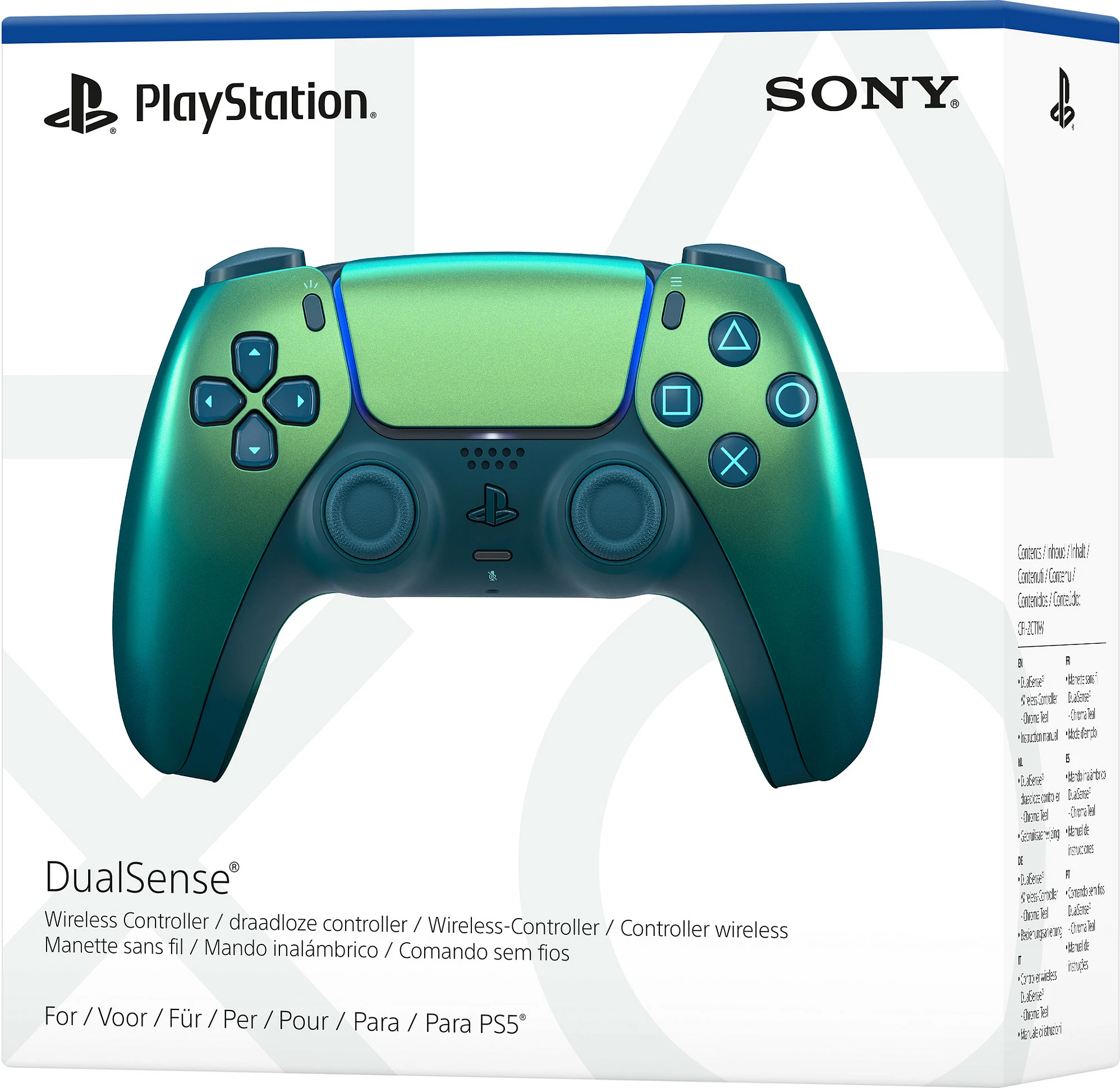 Kontroller Sony DualSense V3 për PS5, Bluetooth/USB, 1560mAh, Chrome Teal