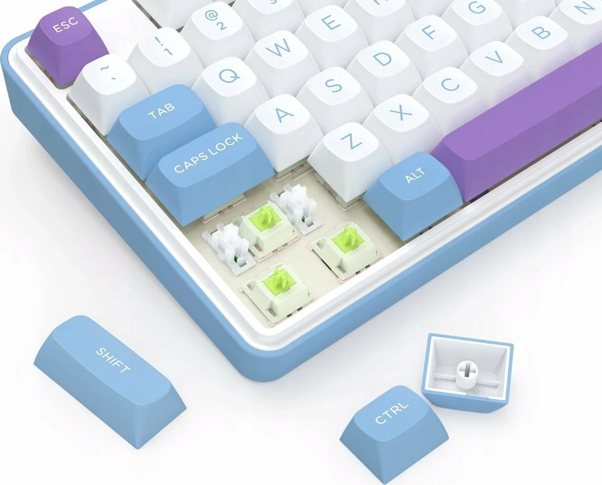 Tastierë gaming Redragon K707WBP-RGB-PRO StarBlade 80% TKL, RGB, tri-mode (USB/Bluetooth/2.4GHz), Mint Mambo switch, e bardhë