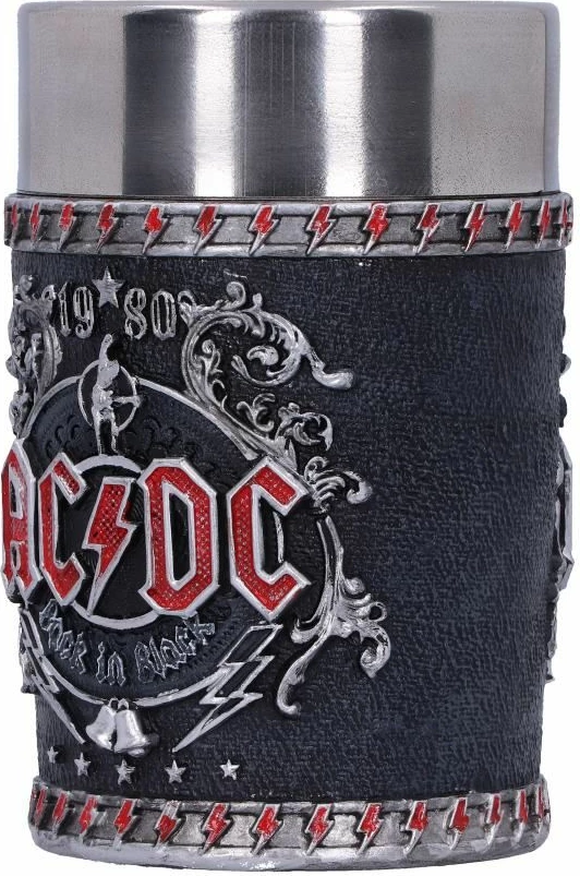 Gotë shot Nemesis Now AC/DC Back in Black, resinë me insert inox i heqshëm, e zezë/argjend