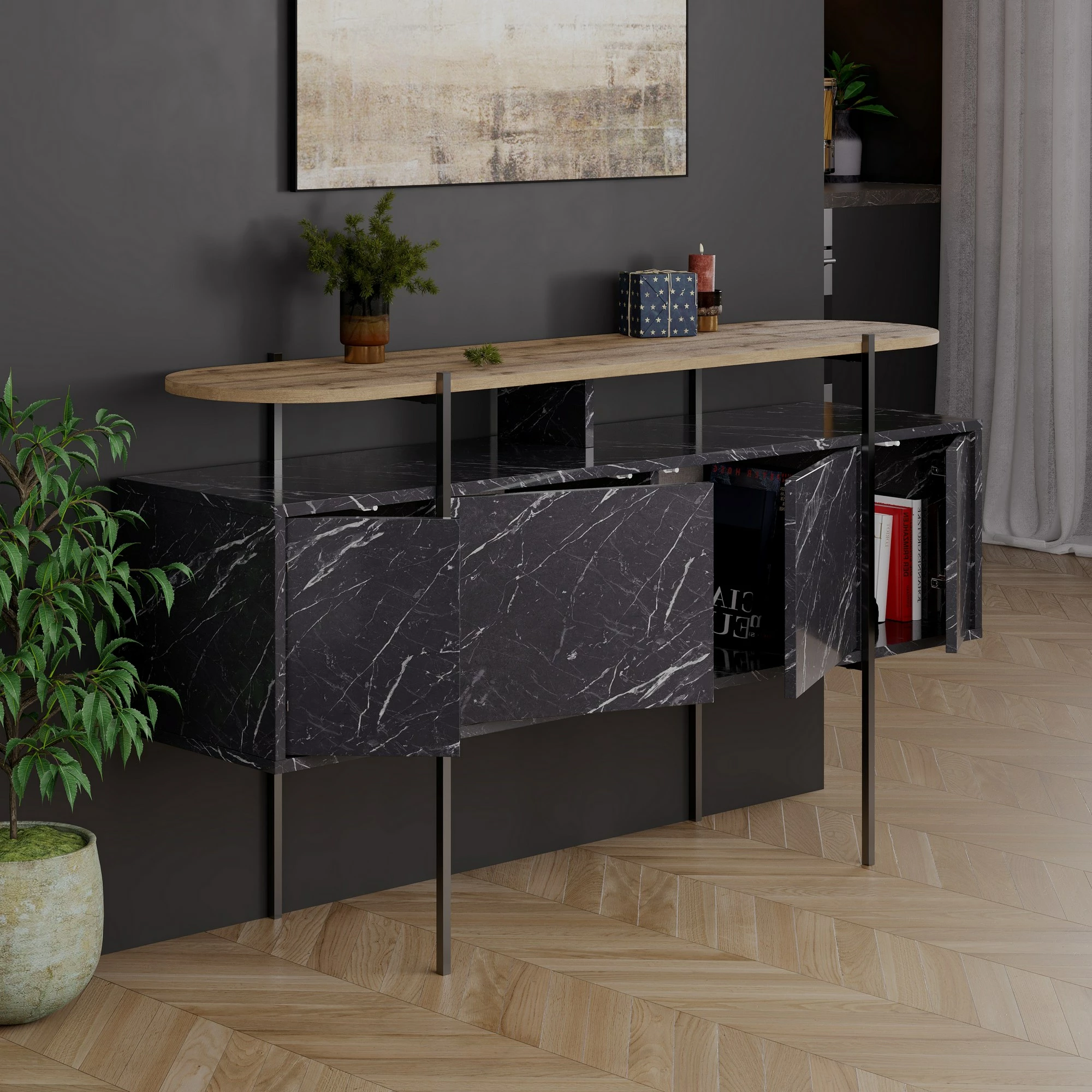Konsol Skye Decor, ngjyrë Hitit-Bendir