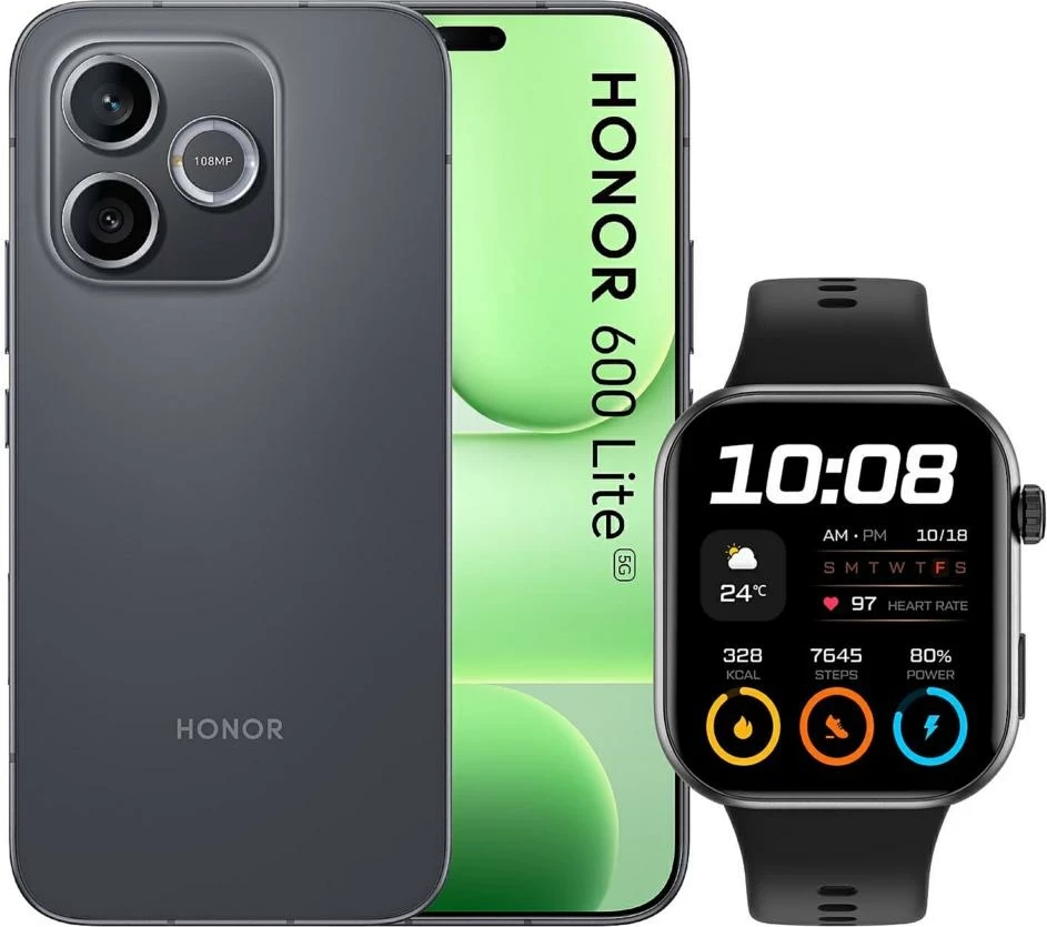 Celular Honor 600 Lite 8+256GB 5G Velvet Black + Smartwatch Watch 2i