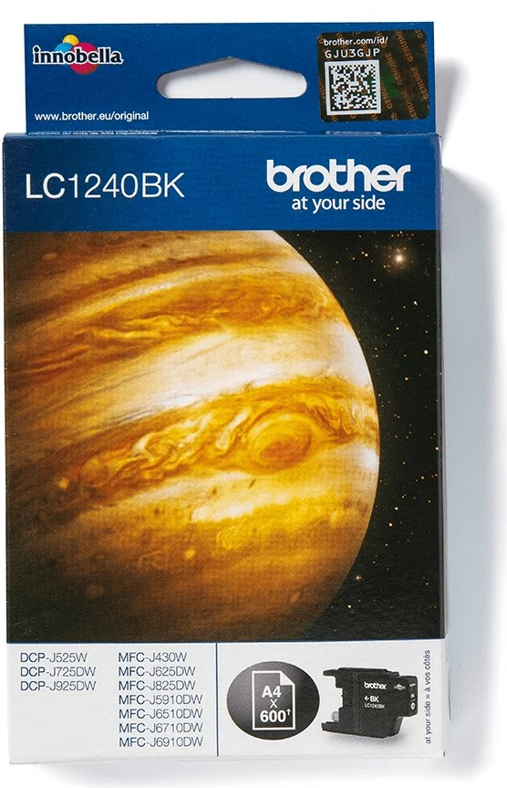 Toner Brother LC1240BK, 600 faqe, Pako e vetme, E zezë