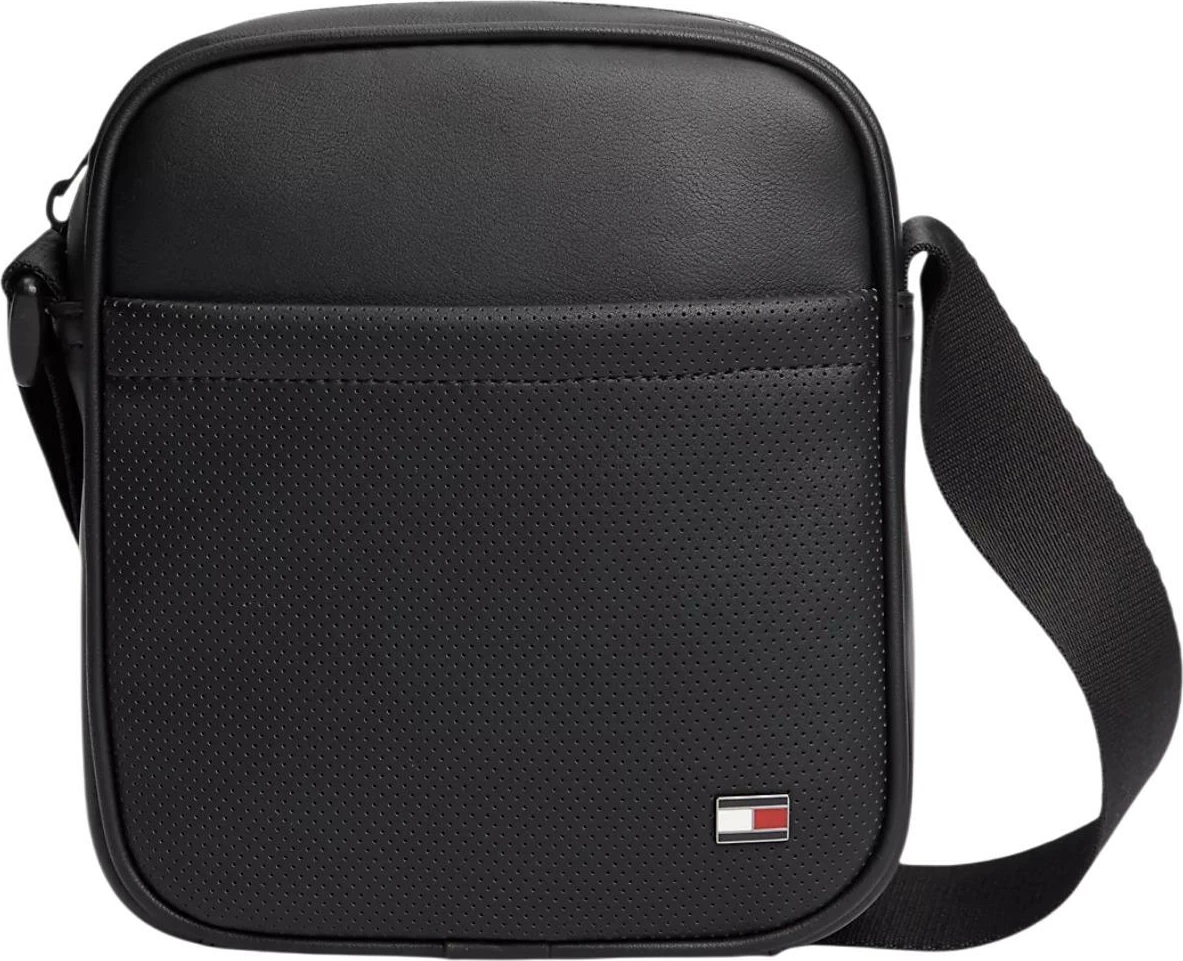 Çantë crossbody për meshkuj Tommy Hilfiger TH Foundation Mini Reporter AM0AM14845, e zezë