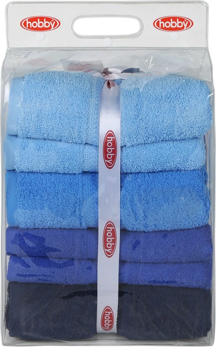 Set peshqirësh banje (4 copë), Mijölnir, ngjyrë ylberi - kaltër