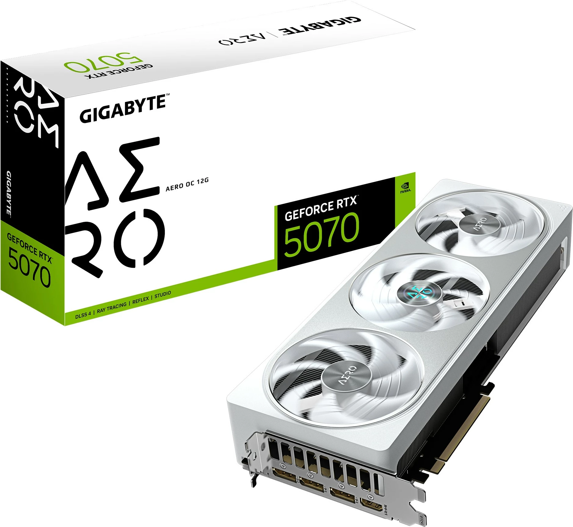 Kartelë grafike Gigabyte RTX 5070 Aero OC 12GB GDDR7 e bardhë