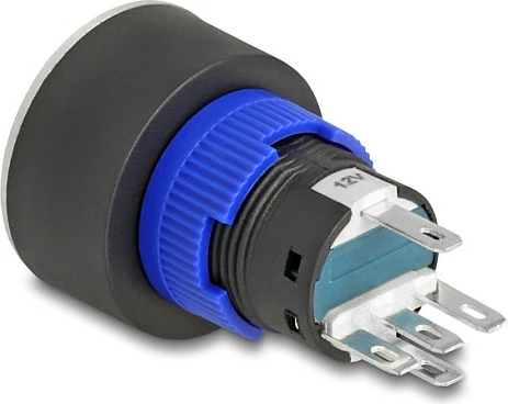 Buton shtypës DeLOCK 22 mm, LED gjelbër, IP60, 230V/3A, gjelbër