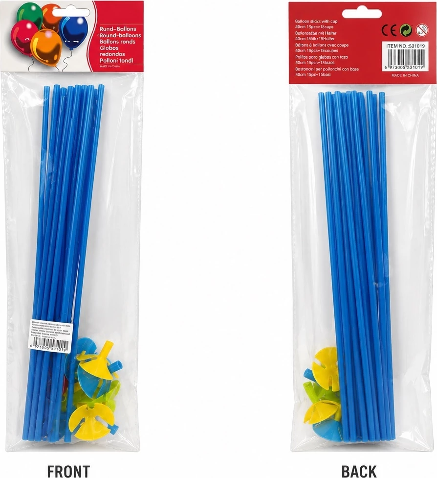 Shkopinj për Balona 40 cm me Mbajtëse – Set 10 Copë