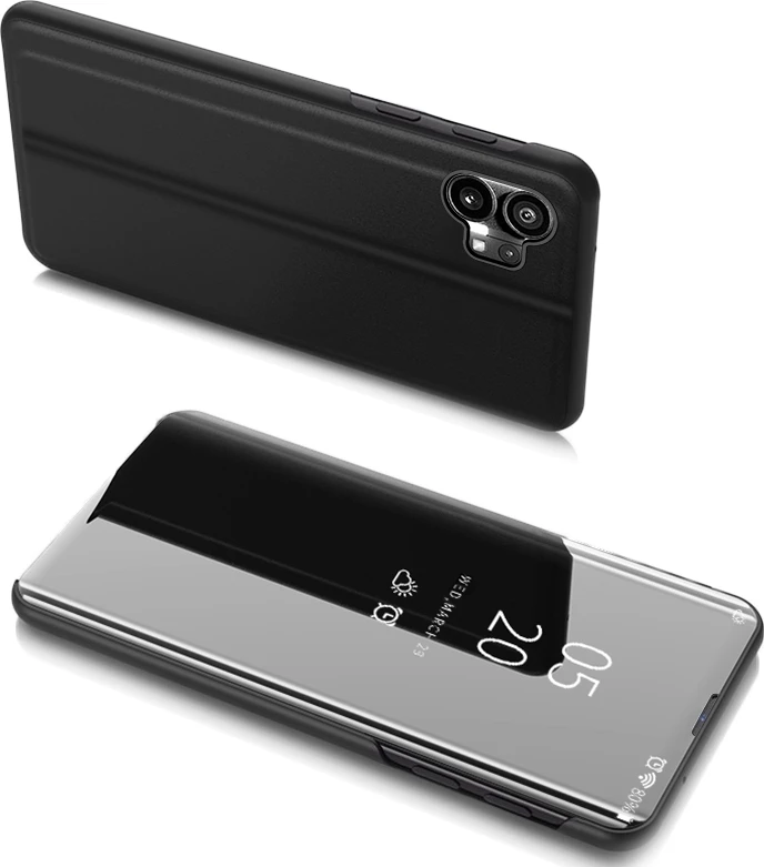 Mbështjellës Hurtel Clear View Case për Nothing Phone 1, me kapak, i zi