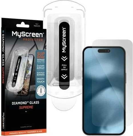 Xham mbrojtës MyScreen Diamond Glass Supreme për iPhone 16 Pro transparent