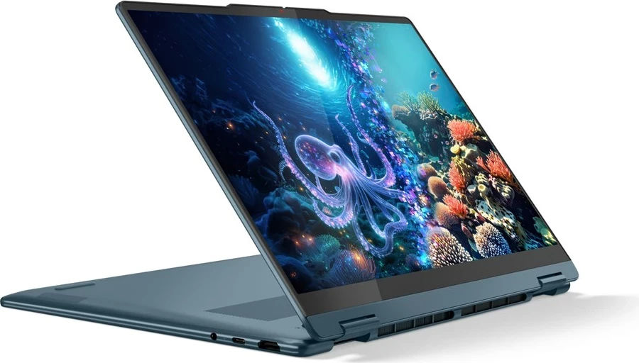 Laptop 2-në-1 Lenovo Yoga 7 14AKP10, AMD Ryzen AI 5 340, 16 GB RAM, 512 GB SSD, 14", Touchscreen, Teal