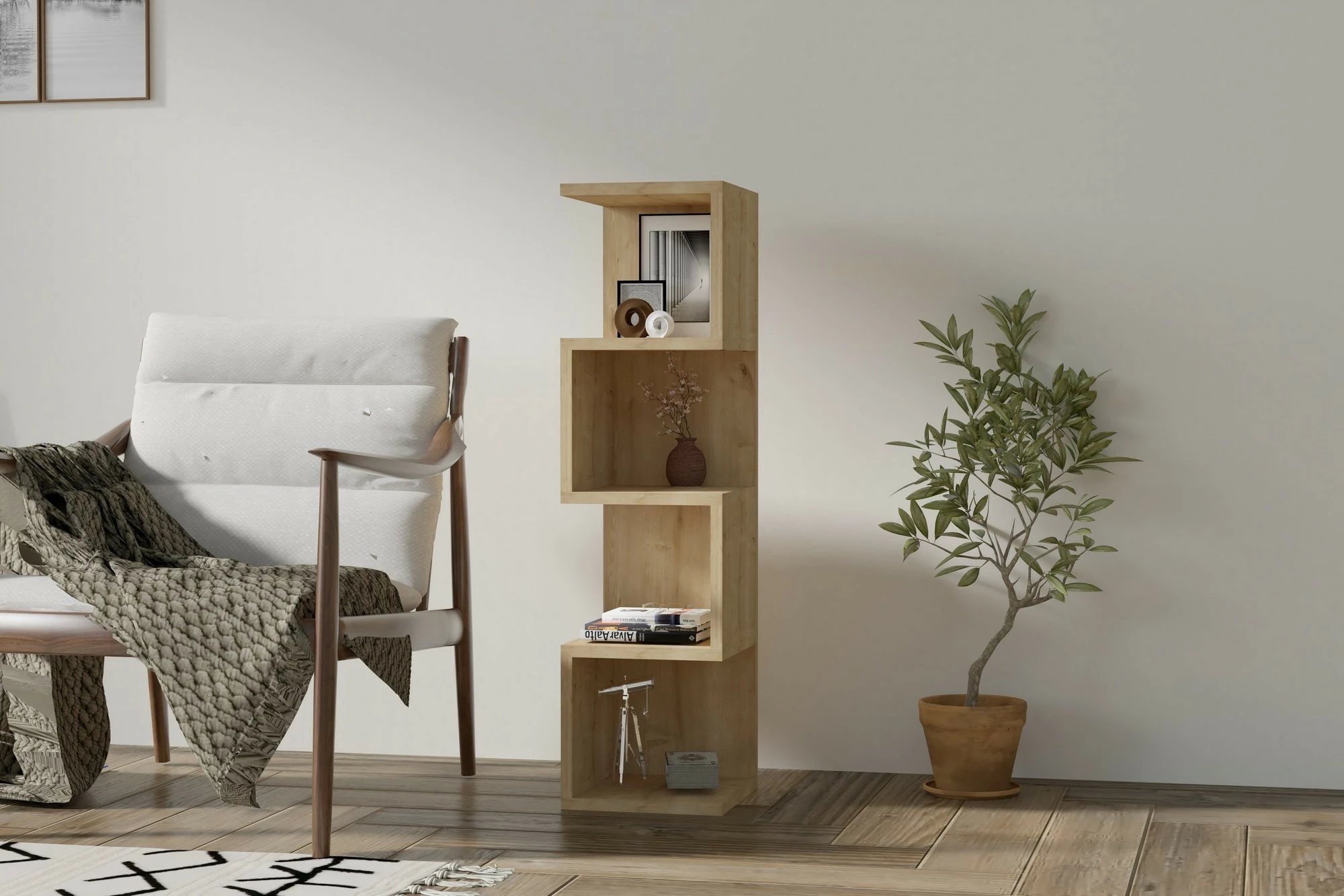 Raft librash Hanah Home, Alin, ngjyrë lisi safir