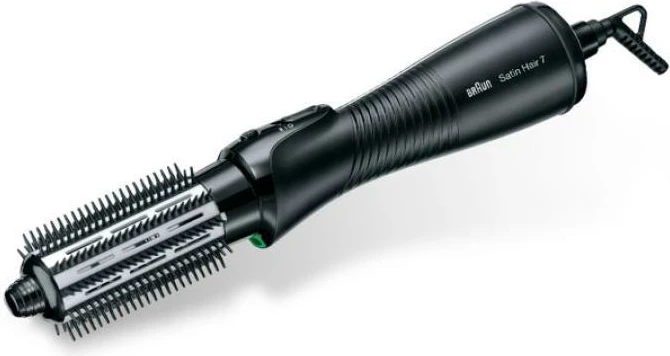 furçë me ajër të nxehtë, Braun, Satin Hair 7 AS720, e zezë