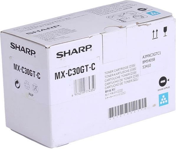 Toner Sharp MXC30GTC rendiment 5,500–8,800 faqe, cyan, 1 copë